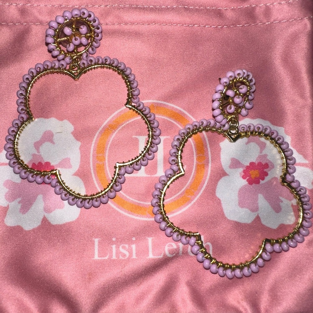 Lisi Lerch Bobbi Earrings Lavender Purple EUC